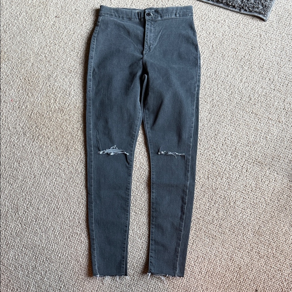 Topshop Gray Ankle & Cropped Jeans-30 waist